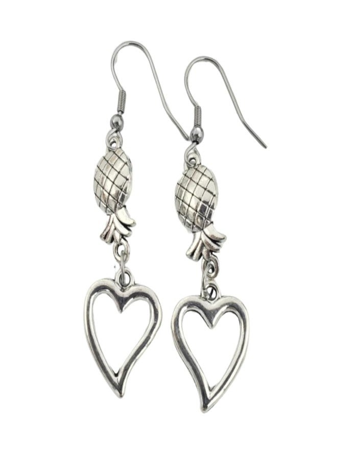 Pretty Inappropriate Upside Down Pineapple Jewelry, Upside Down Pineapple Earrings, Upsidedown Silver Earring for Couples, Valentines Day, Christmas for Wife - Image 1
